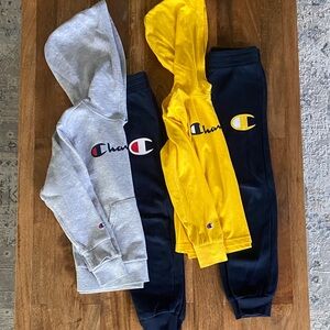 Champion Kids' Jogger Sets - Gray, Yellow, and Navy